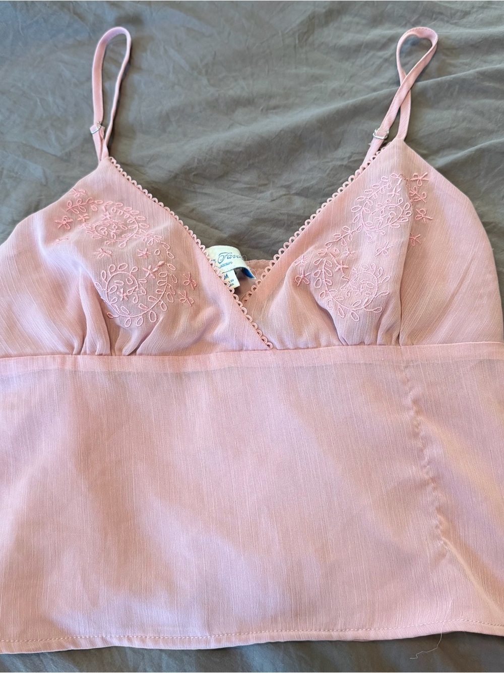 PacSun Blush Pink Embroidered Slip Cami